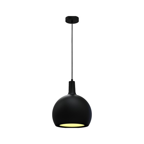 E27 Designer hanglamp, Ø28cm - Zwart, metaal en keramiek, exclusief lichtbron, max 60W