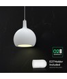 E27 Designer hanglamp, Ø28cm - Keramiek en metaal, wit, exclusief lichtbron