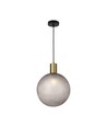 E27 designer pendelophanging - Ø10cm, geborsteld messing en rookglas, exclusief lichtbron