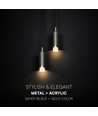 2x5W LED designer hanglamp - Ø15cm, 3000K, Sandy Black