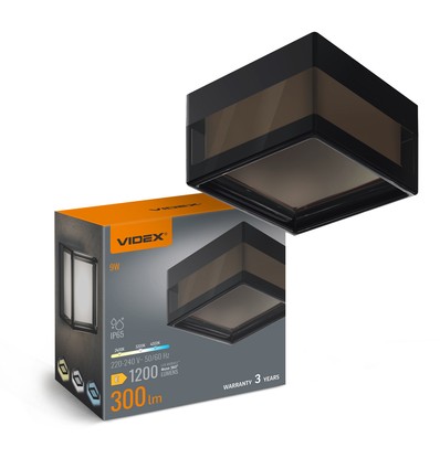 9W LED wand/plafondlamp, RA90 - IP65, 111lm/W, CCT, zwart, bulkhead, binnen / buiten