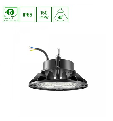 220x135mm Plateo 4 High Bay 100W - neutraal wit 230V 90° IP65 IK09 zwart, met vermogensregeling 0-10V
