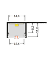 2m aluminiumprofiel PLANE14 SIDE BC3 - Onbehandeld aluminium, inbouw, LED-profiel