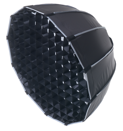 Softbox met raster, Ø65cm - Voor 200W/300W breedstraler, zwart