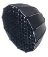Softbox met raster, Ø65cm - Voor 200W/300W breedstraler, zwart