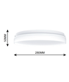 24/18/13W LED dimbare CCT plafondlamp - Ø28cm, IP54, witte rand