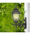 E27 buitenwandlamp / lantaarn - Mat zwart, IP44, opwaarts licht, exclusief lichtbron