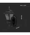 E27 buitenwandlamp / lantaarn - Mat zwart, IP44, opwaarts licht, exclusief lichtbron