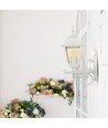 E27 buiten wandlamp, wit - Lantaarn, opwaarts, IP44, aluminium en glas