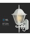 E27 wandlamp Large - Mat wit, aluminium en glas, 44,5cm hoog, zonder lichtbron