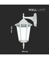 VT-750 wandlamp E27 - mat wit naar beneden