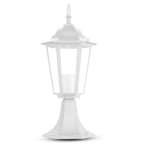 30cm E27 tuinlamp - Mat wit, IP44, aluminium, zonder lichtbron