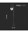 E27 tuinlamp op paal - Zwart, IP44 buiten, aluminium, hoogte: 136,5 cm, zonder lichtbron