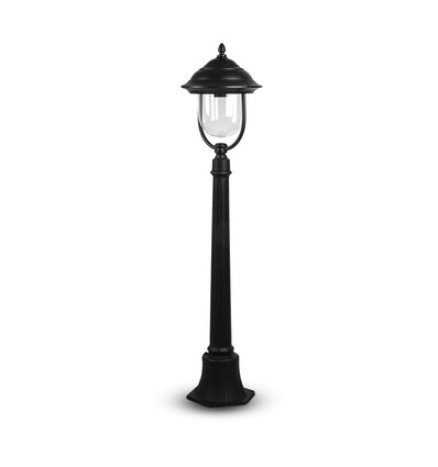 1,1m tuinlamp voor E27 - Zwart, IP44, aluminium, 111cm hoogte, zonder lichtbron