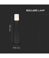 50cm GU10 tuinlamp/bolder - IP54 buiten, rond, zwart, aluminium, zonder lichtbron