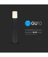 50cm GU10 tuinlamp/bolder - IP54 buiten, rond, zwart, aluminium, zonder lichtbron