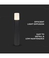 50cm GU10 tuinlamp/bolder - IP54 buiten, rond, zwart, aluminium, zonder lichtbron