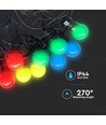 LED-lichtsnoer met 20 gekleurde lampen - 0,5W lampen, 10 meter, incl. lichtbron
