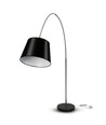 Zwarte LED vloerlamp met marmeren voet - E27 fitting, max 60W, 192cm hoog, modern design