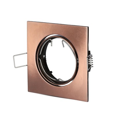GU10 Brons inbouwspot - Vierkant, gat: Ø7,4 cm, afm: 8,2 x 8,2 cm