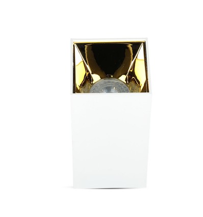 GU10 vierkante opbouwspot - Wit/Goud, aluminium, 8x8cm