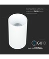 GU10 opbouwspot - Rond, wit/chroom, Ø8cm, aluminium, zonder lichtbron