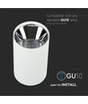 GU10 opbouwspot - Rond, wit en chroom, aluminium, zonder lichtbron
