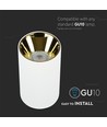 GU10 opbouwspot - Wit / Goud, Ø8cm, aluminium, zonder lichtbron