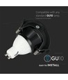 GU10 inbouwspot - Rond, zwart/zwart, aluminium, Ø8,3 cm, gat: Ø7,5 cm, zonder lichtbron