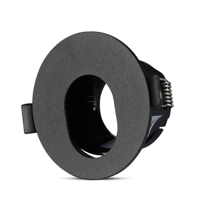 GU10 inbouwspot - Zwart, rond, aluminium, gat: Ø7,5 cm, afmeting: Ø8,3 cm, IP20