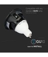 GU10 inbouwspot - Zwart, rond, aluminium, gat: Ø7,5 cm, afmeting: Ø8,3 cm, IP20