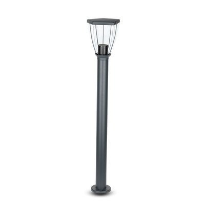 E27 tuinlamp van roestvrij staal - 80cm, zwart/grijs, IP44 buiten, zonder lichtbron