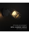 6W designer wandlamp - Mat zwart, 3000K, 720lm, IP20 binnenshuis, incl. lichtbron