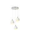 3x10W LED designer hanglamp - 3600lm, 3000K, geborsteld nikkel, witte afwerking