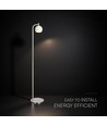 10W designer vloerlamp - 1200lm, 120lm/W, 3000K, geborsteld nikkel, hoogte 141cm