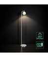 10W designer vloerlamp - 1200lm, 120lm/W, 3000K, geborsteld nikkel, hoogte 141cm