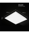 60x60 backlit LED paneel, 40W - 120 lm/W, slim, 18mm hoog, witte rand