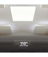 60x60 achterverlicht LED-paneel, 40W - 120 lm/W, slank, 18mm hoog, witte rand,