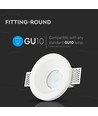 GU10 inbouwspot voor gipsplafond (stucwerk) - Wit, rond, gat: Ø103 mm, afmetingen: Ø100 mm, excl. lichtbron en fitting