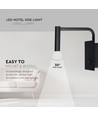 3W LED bed/hotel wandlamp met USB en schakelaar - Zwart, 3000K, COB CREE chip, 12x12 cm