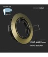 GU10 inbouwspot - Rond, goud, zink, gat: Ø7,5 cm, afm: Ø8,2 cm, IP20 binnen, zonder lichtbron
