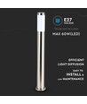 110cm LED tuinlamp met sensor - E27 fitting, IP44, roestvrij staal, PIR sensor, antraciet grijs