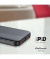 10000mAh Powerbank, 22.5W PD - Ultra-dun, zwart, fast charging, LED indicator