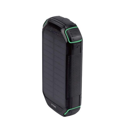 30.000mAh Solar Powerbank met draadloos opladen, 20W - Zwart, 111Wh, aluminium, USB-C PD, zonnepaneel