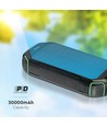 30.000mAh Solar Powerbank met draadloos opladen, 20W - Zwart, 111Wh, aluminium, USB-C PD, zonnepaneel