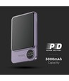 5000mAh ultra-dunne MagSafe powerbank, 20W - Aluminium, paars, draadloos snelladen