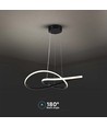 20W Ø50cm circulaire LED pendel - 130lm/W, zwart, 3000K, modern design