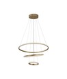 32W LED pendel, 3 ringen - Goud, Ø60+40+20cm, 3880lm, 3000K, decoratieve plafondlamp