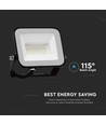 30W LED breedstraler, Samsung LED chip - IP65, zwart, 3000K, PRO-Series, buiten