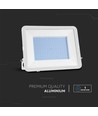 200W LED breedstraler met Samsung chip - 100lm/W, IP65, witte behuizing, wit glas, 6500K